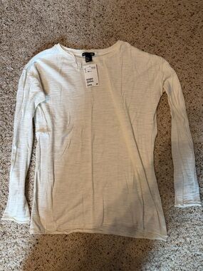 Women’s H&M Basic Lightweight Long Sleeve Top - Cream size XS NWT